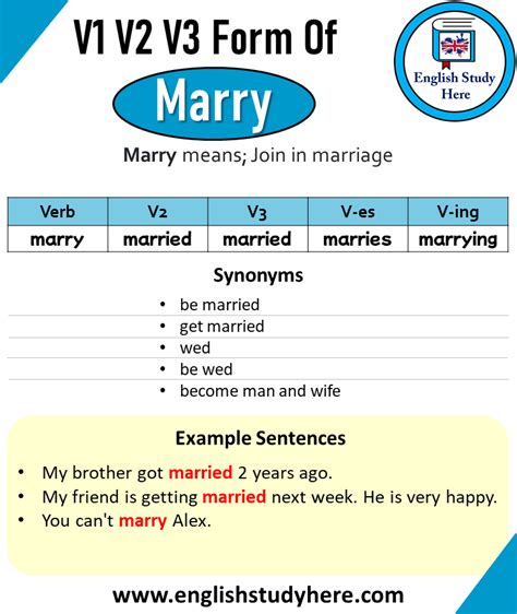 marry en pasado simple.